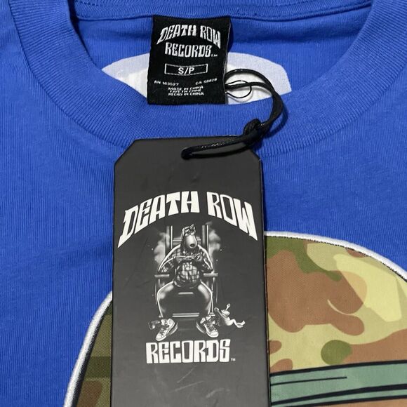 Dr. Bombay Shirt Mens Small BlueDeath Row Records Embroidered Band Tee Snoop Dog - Picture 3 of 10